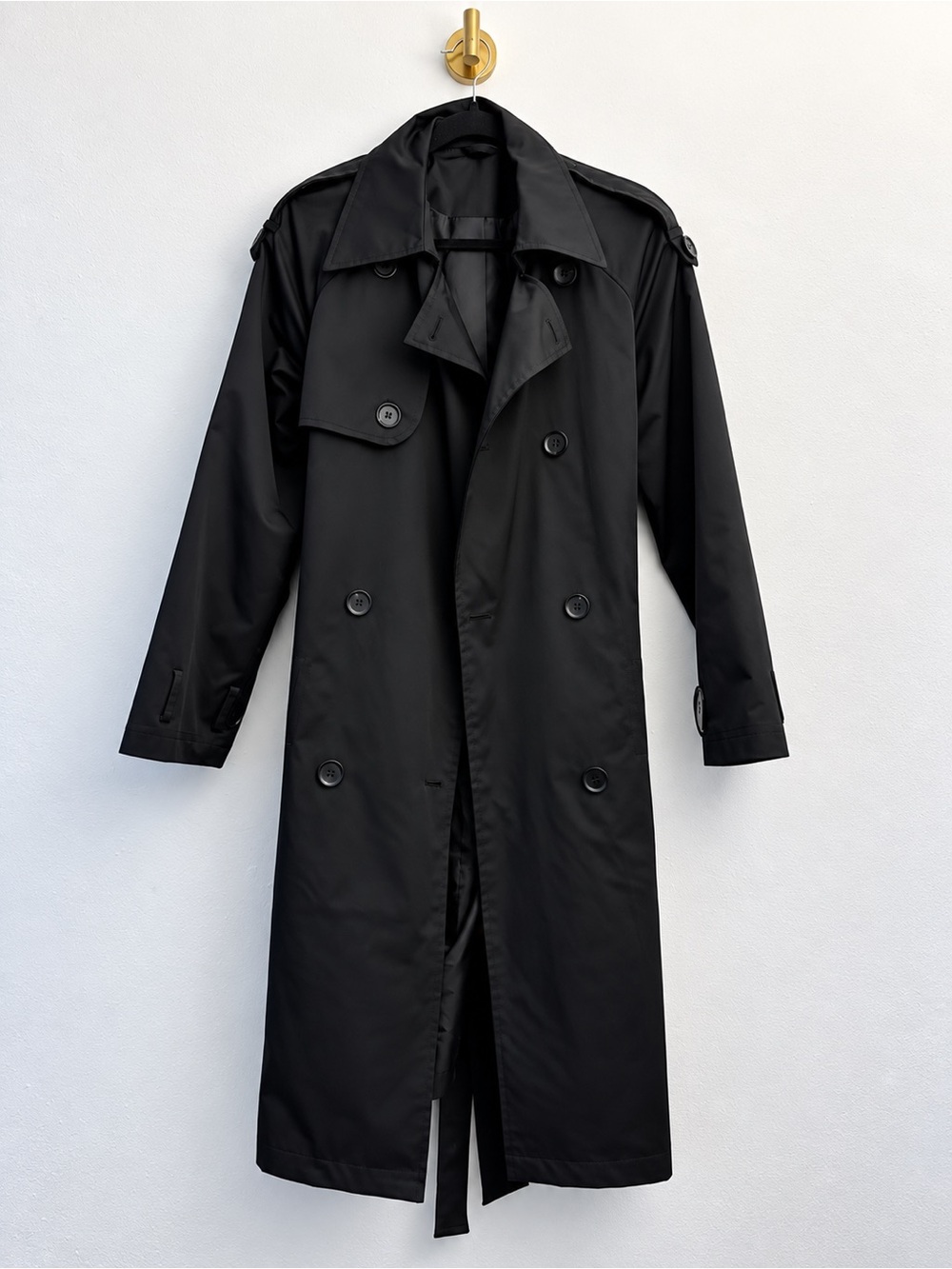 Black Oversized Double Breasted Trench Coat Unisex